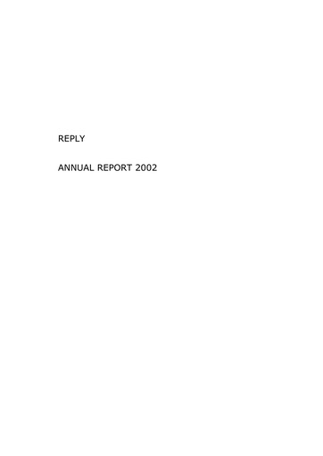 Miniature Reply Rapport annuel 2002