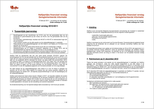 Thumbnail Aedifica Half-year Report 2010-2011-h1