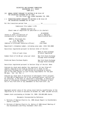 Thumbnail Emerson Annual Report 1995