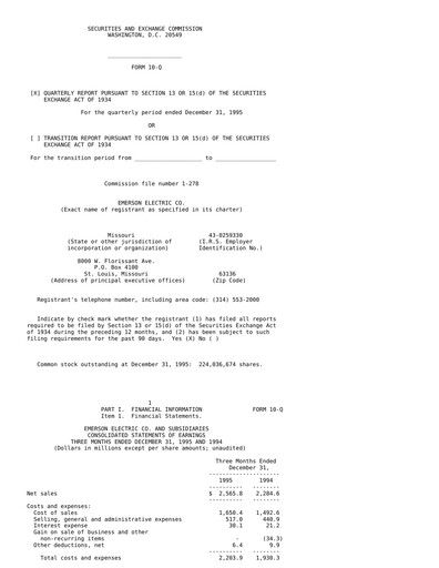 Vorschaubild Emerson Quartalsbericht 1996-q1