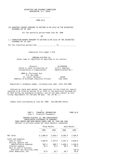 Vorschaubild Emerson Quartalsbericht 1996-q3