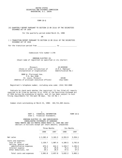 Vorschaubild Emerson Quartalsbericht 1998-q2