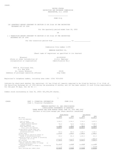 Vorschaubild Emerson Quartalsbericht 2002-q3