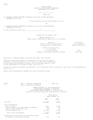 Vorschaubild Emerson Quartalsbericht 2003-q1