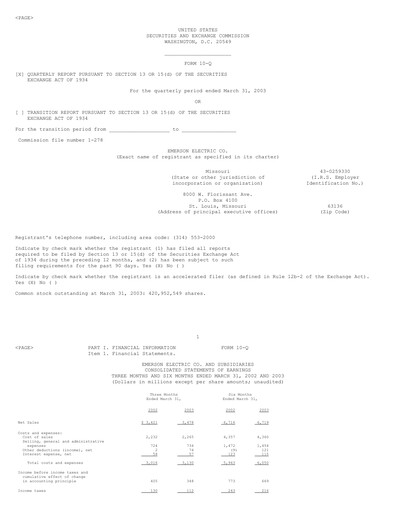 Vorschaubild Emerson Quartalsbericht 2003-q2