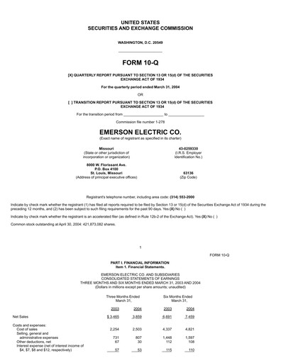Vorschaubild Emerson Quartalsbericht 2004-q2