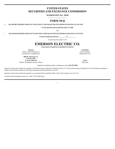 Vorschaubild Emerson Quartalsbericht 2005-q1