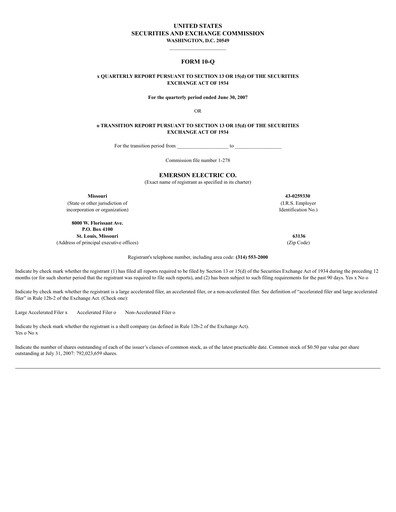 Vorschaubild Emerson Quartalsbericht 2007-q3