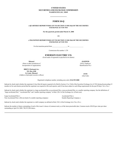 Vorschaubild Emerson Quartalsbericht 2008-q2