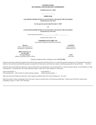 Vorschaubild Emerson Quartalsbericht 2009-q1