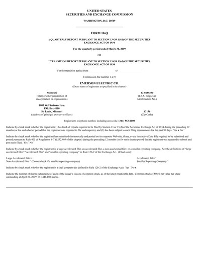 Vorschaubild Emerson Quartalsbericht 2009-q2