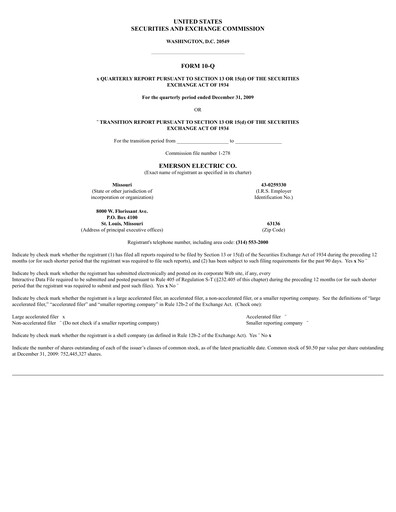 Vorschaubild Emerson Quartalsbericht 2010-q1