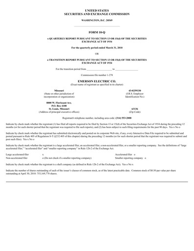 Vorschaubild Emerson Quartalsbericht 2010-q2