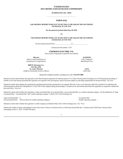 Vorschaubild Emerson Quartalsbericht 2010-q3
