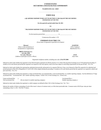 Vorschaubild Emerson Quartalsbericht 2011-q3