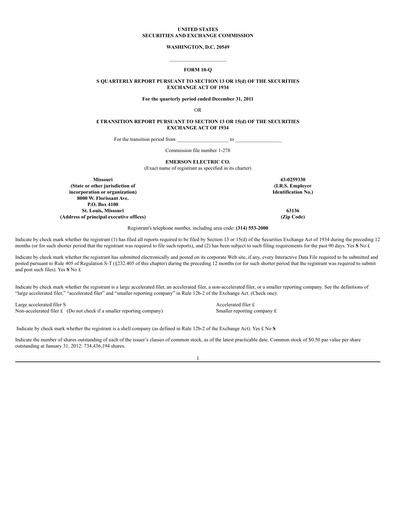 Vorschaubild Emerson Quartalsbericht 2011-q4