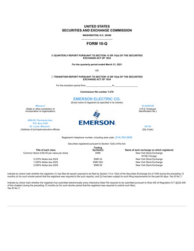 Vorschaubild Emerson Quartalsbericht 2021-q1