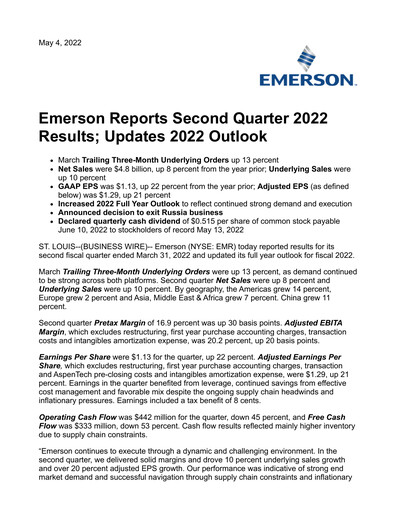 Vorschaubild Emerson Quartalsbericht 2022-q2