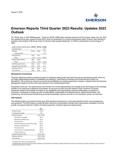 Vorschaubild Emerson Quartalsbericht 2023-q3