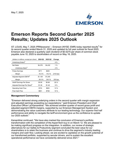 Vorschaubild Emerson Quartalsbericht 2025-q2