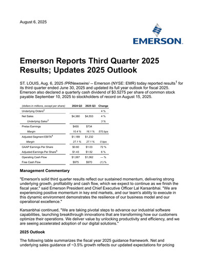 Vorschaubild Emerson Quartalsbericht 2025-q3