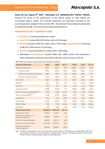 Thumbnail Marcopolo Quarterly Report 2016-q2