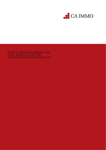 Thumbnail CA Immo
 Financial Report 2020