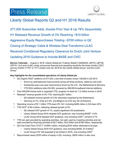 Thumbnail Liberty Global Quarterly Report 2016-q2