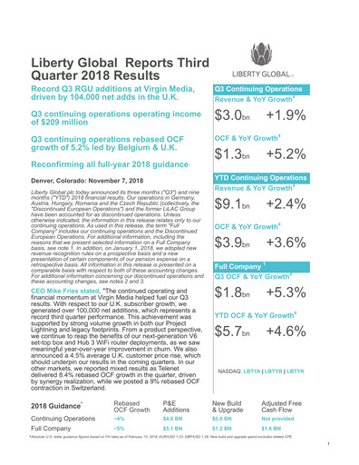 Thumbnail Liberty Global Quarterly Report 2018-q3