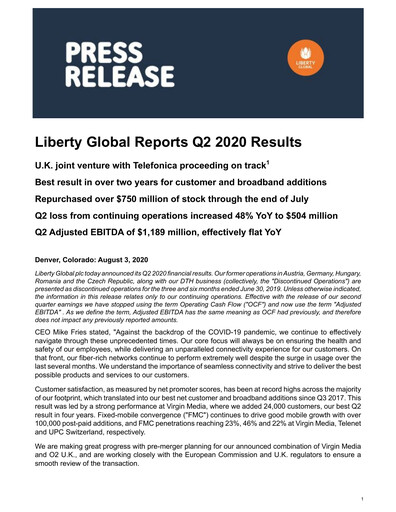 Thumbnail Liberty Global Quarterly Report 2020-q2