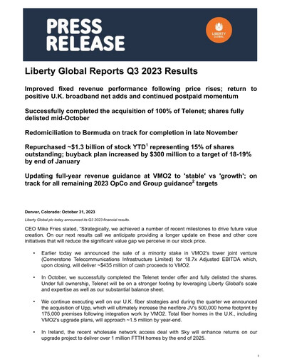 Thumbnail Liberty Global Quarterly Report 2023-q3
