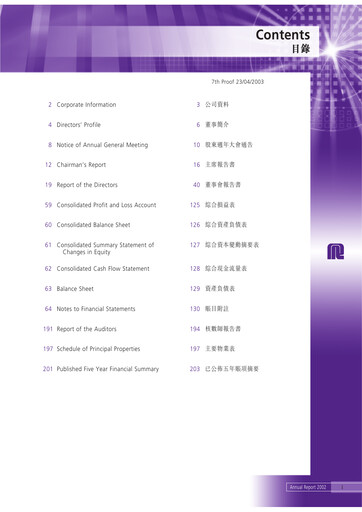 Miniature Regal Hotels International Rapport annuel 2002