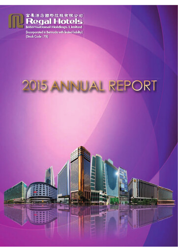 Miniature Regal Hotels International Rapport annuel 2015