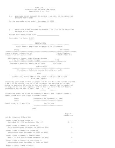 Thumbnail Equifax Quarterly Report 1996-q3