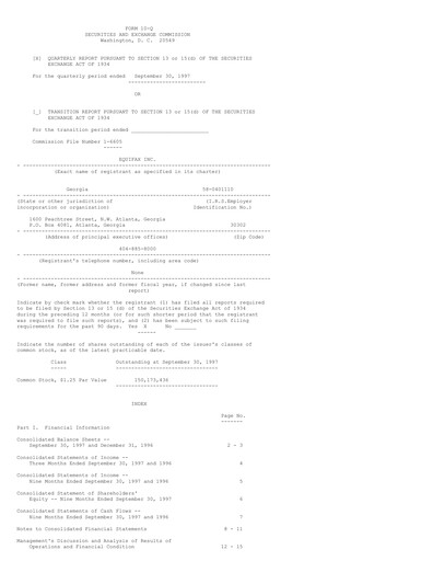 Thumbnail Equifax Quarterly Report 1997-q3