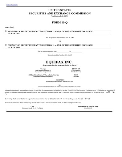 Thumbnail Equifax Quarterly Report 2004-q2