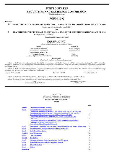 Thumbnail Equifax Quarterly Report 2007-q2