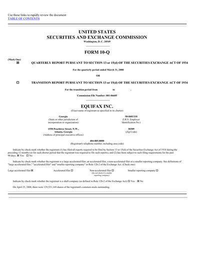 Thumbnail Equifax Quarterly Report 2008-q1