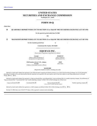 Thumbnail Equifax Quarterly Report 2008-q2