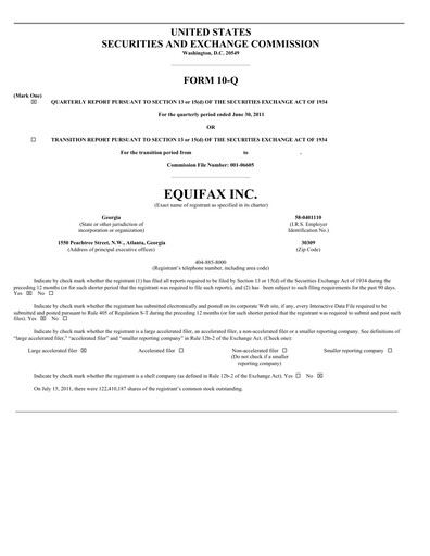 Thumbnail Equifax Quarterly Report 2011-q2