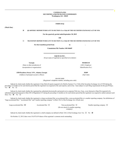Thumbnail Equifax Quarterly Report 2015-q3