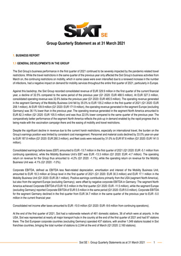Thumbnail Sixt Quarterly Report 2021-q1