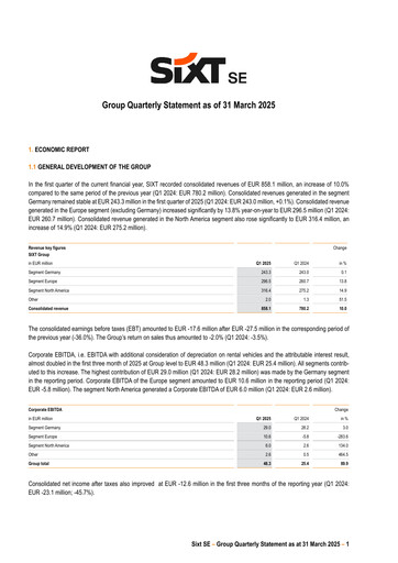Thumbnail Sixt Quarterly Report 2025-q1