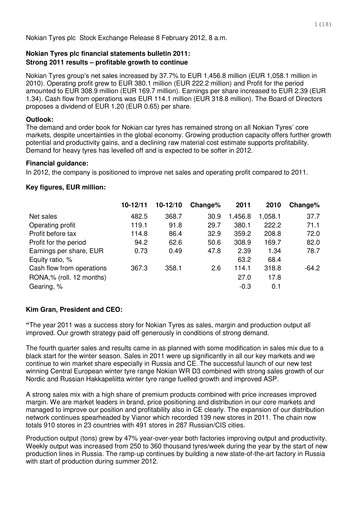 Thumbnail Nokian Tyres
 Financial Statement 2011