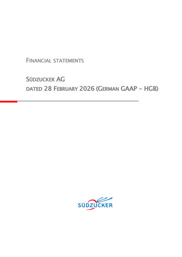 Thumbnail Südzucker Financial Statement 2025-2026