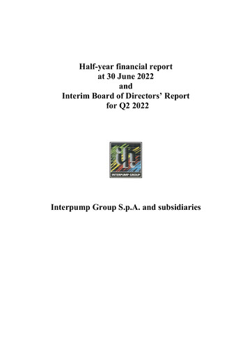 Thumbnail Interpump Group Half-year Report 2022-h1