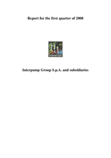 Thumbnail Interpump Group Quarterly Report 2008-q1