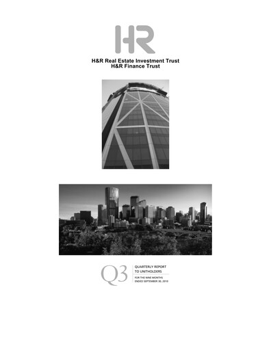 Miniature H&R REIT Rapport trimestriel 2010-q3