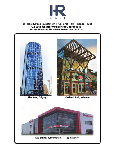 Miniature H&R REIT Rapport trimestriel 2018-q2