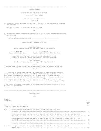 Vorschaubild Equinix Quartalsbericht 2001-q1